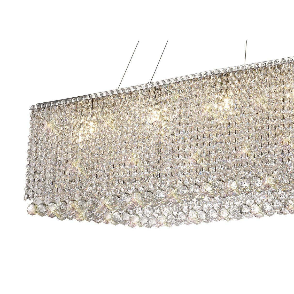 Empire 122cm 14 Light Crystal Linear Suspension Light - Chrome