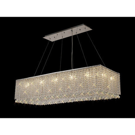 Empire 122cm 14 Light Crystal Linear Suspension Light - Chrome