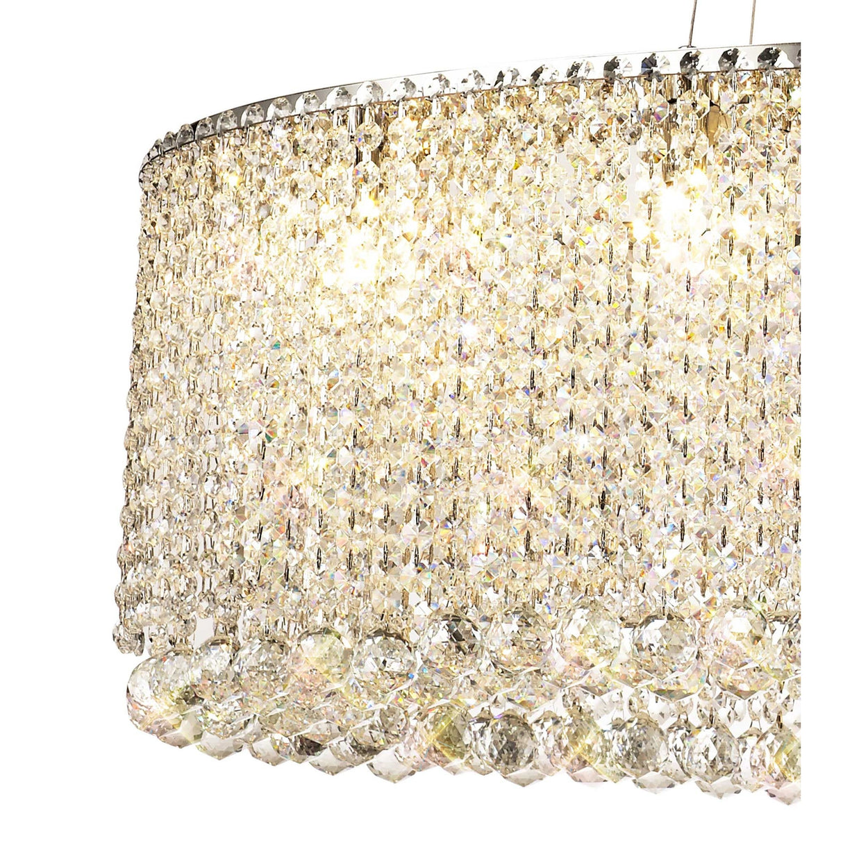 Empire 100cm Oval 10 Light Crystal Chandelier - Polished Chrome