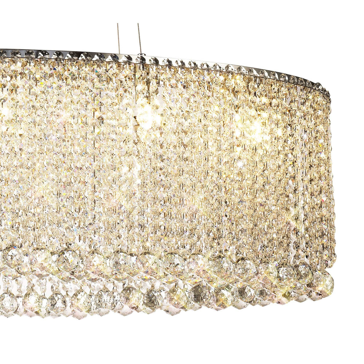 Empire 100cm Oval 10 Light Crystal Chandelier - Polished Chrome
