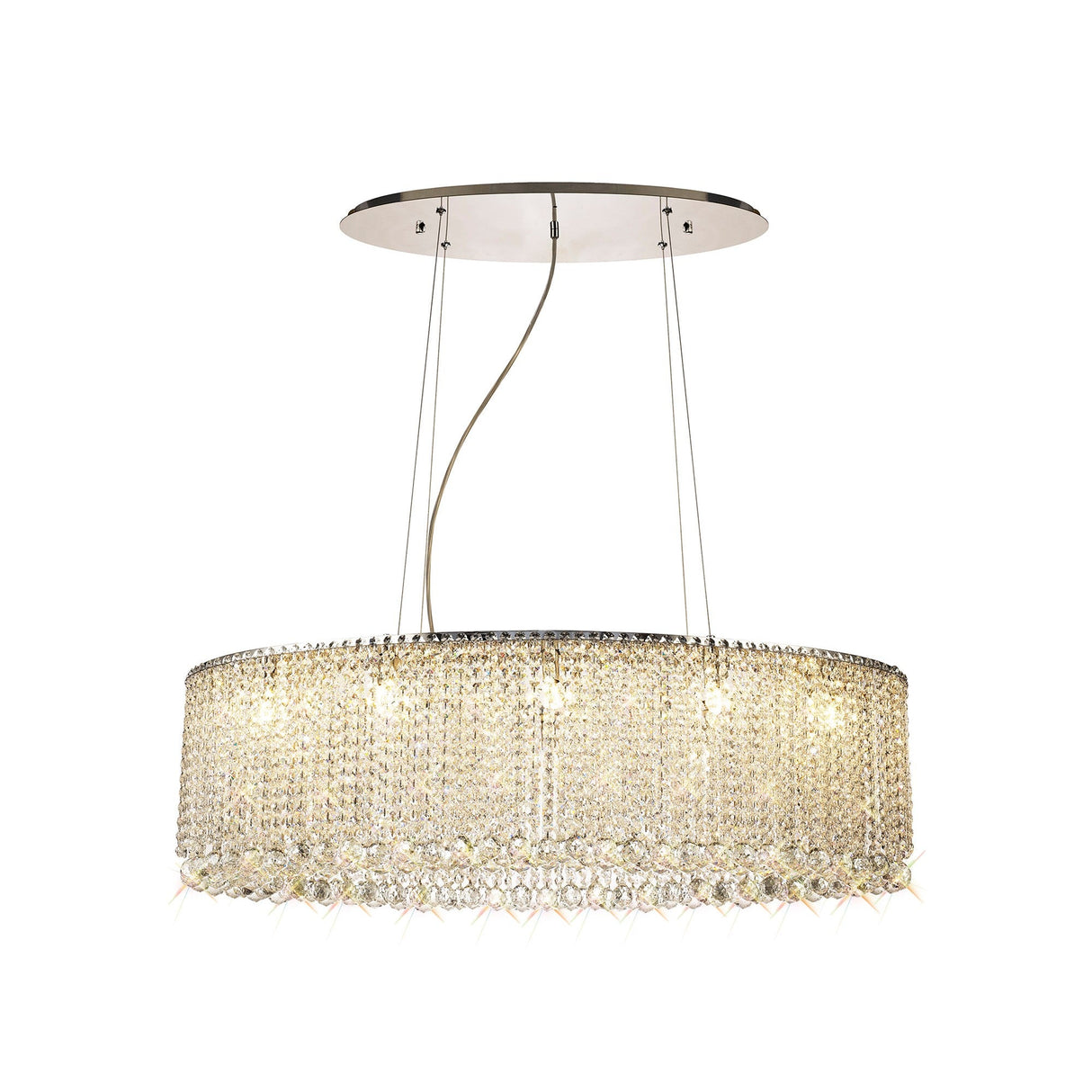Empire 100cm Oval 10 Light Crystal Chandelier - Polished Chrome