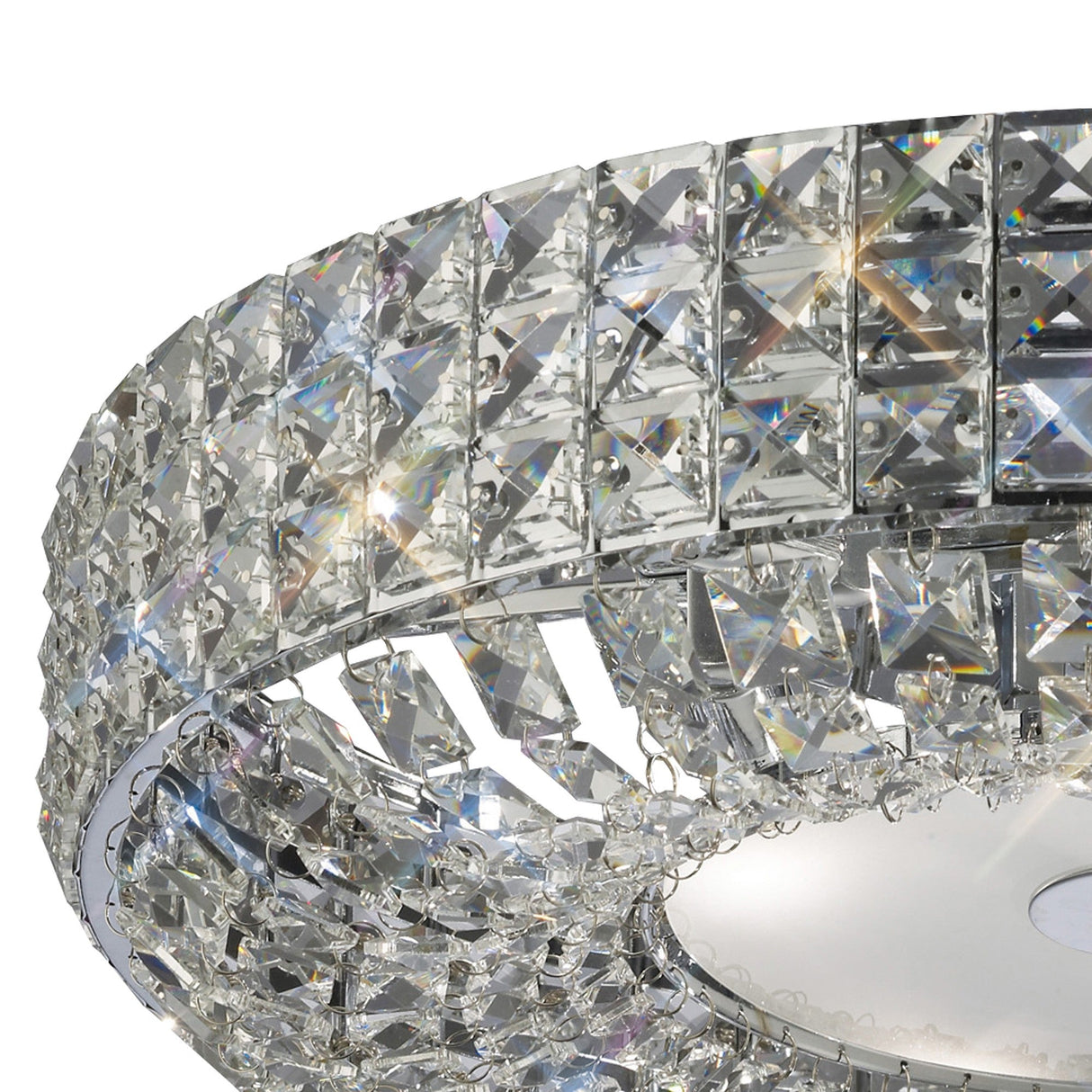 Enya 6 Light Crystal Flush Ceiling Light - Polished Chrome