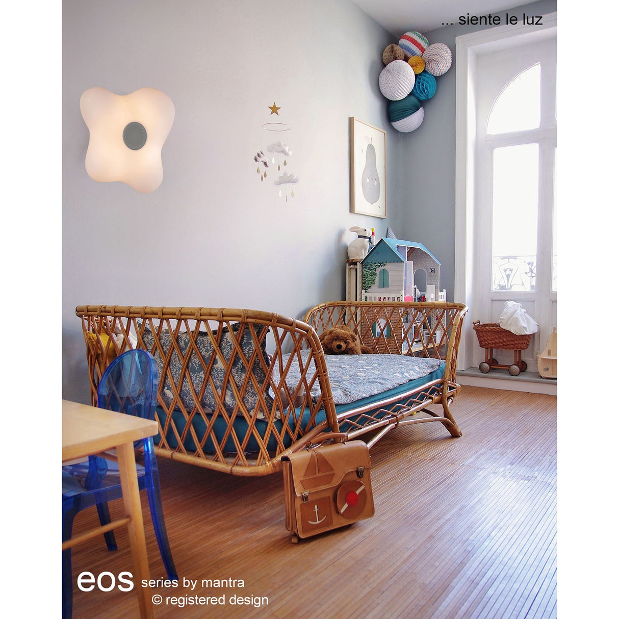 Eos 4 Light Outdoor Flush Ceiling Light With Speaker - Opal White