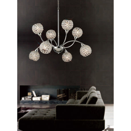 Escado 77cm 8 Light Crystal Chandelier - Polished Chrome
