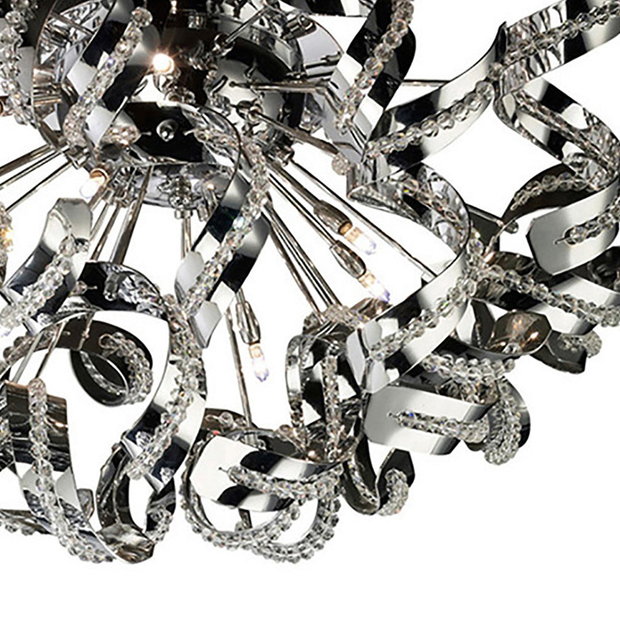 Esme 20 Light Crystal Semi-Flush Ceiling Light - Polished Chrome