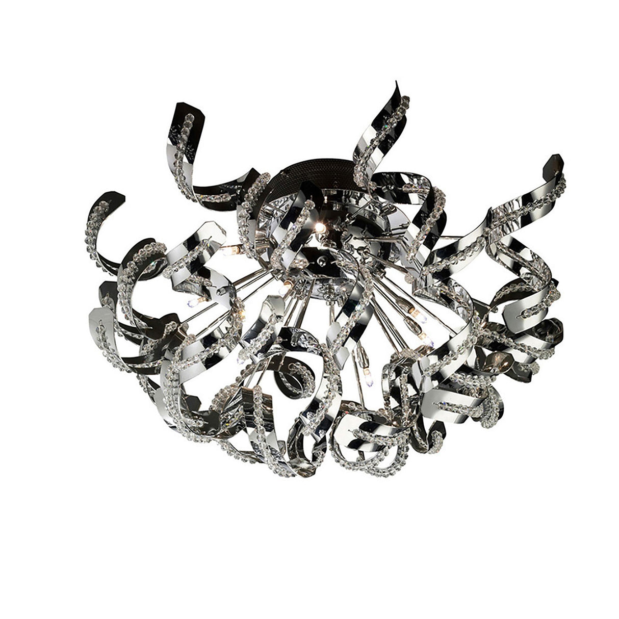 Esme 20 Light Crystal Semi-Flush Ceiling Light - Polished Chrome
