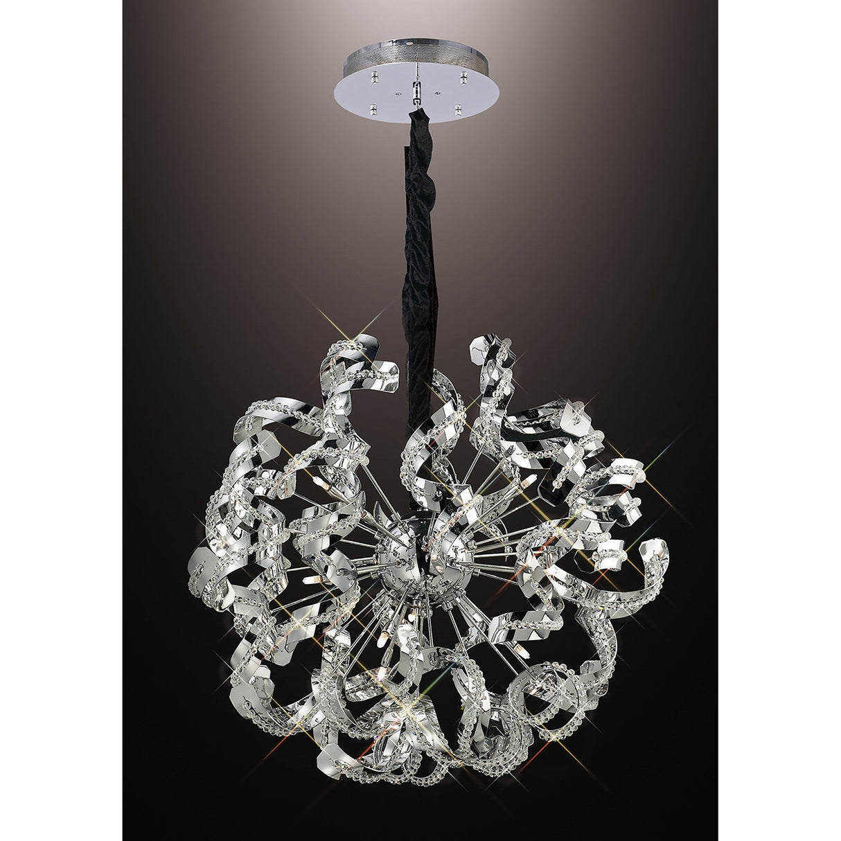 Esme 12 Light Crystal Semi-Flush Ceiling Light - Polished Chrome