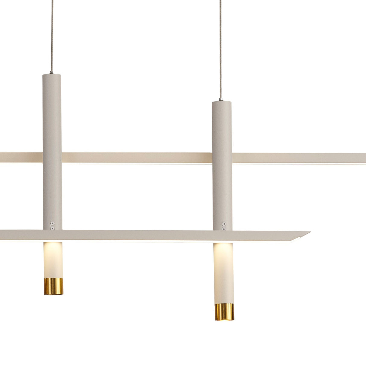 Esparta LED Linear Suspension Light 50W 3000K - White & Gold