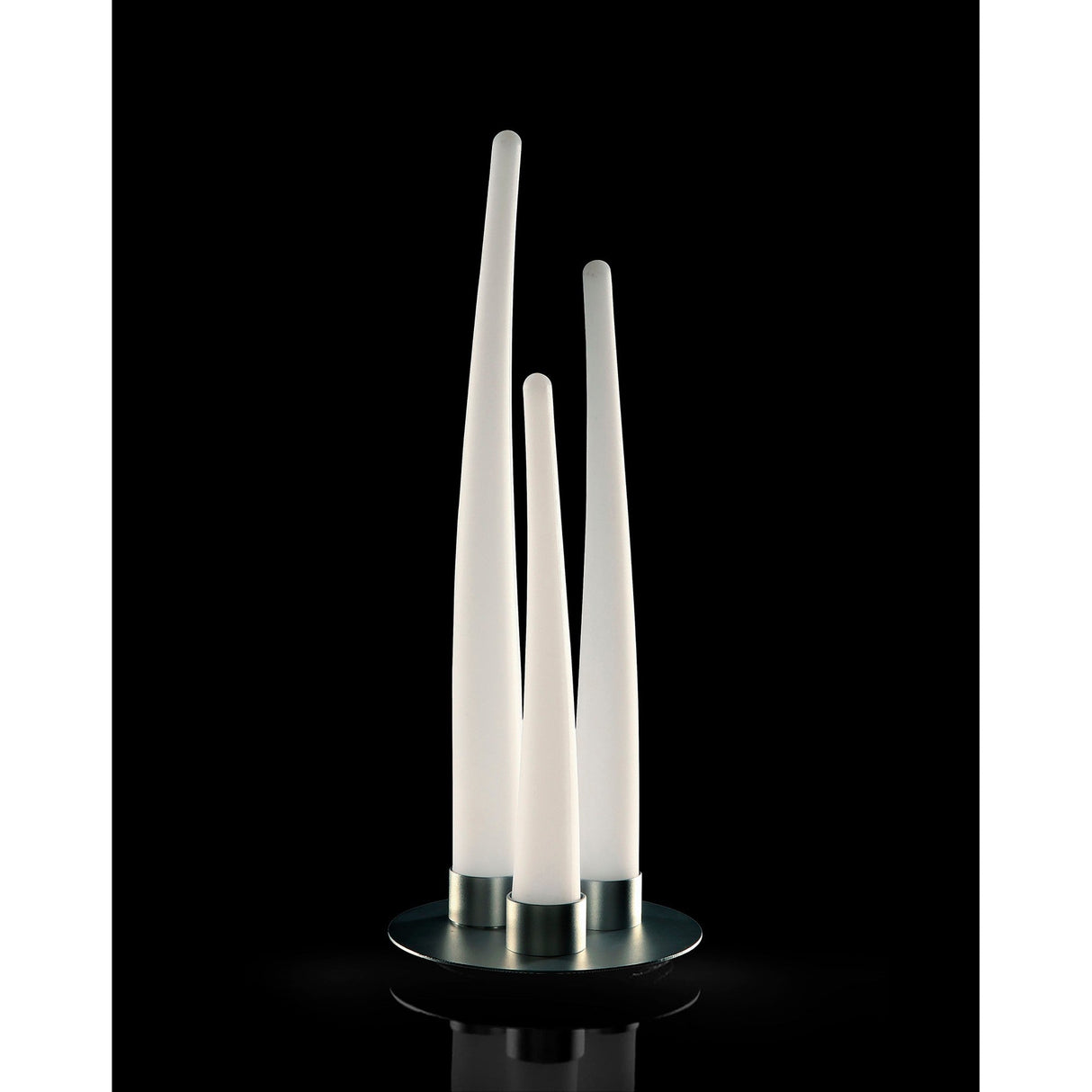 Estalacta 3 Light Table Lamp - Silver/Opal White