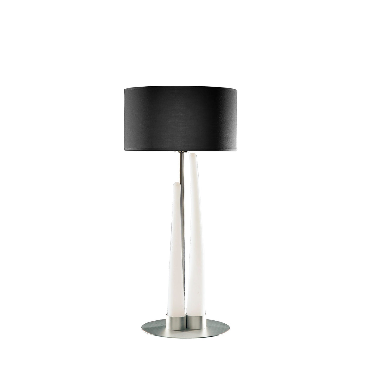 Estalacta 3 Light Table Lamp - Silver/White With Black Shade