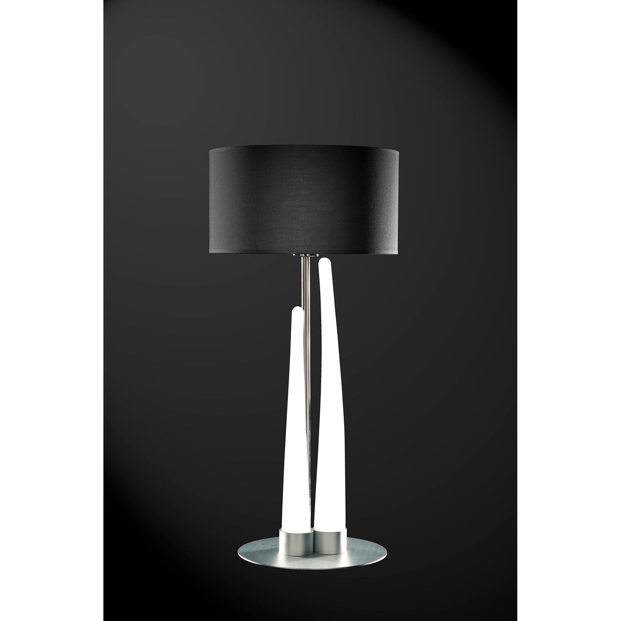 Estalacta 3 Light Table Lamp - Silver/White With Black Shade