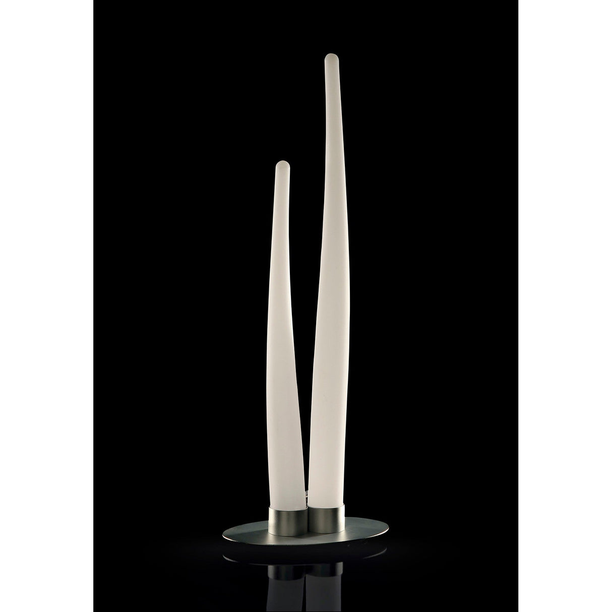 Estalacta 2 Light Outdoor Table Lamp - Silver/Opal White