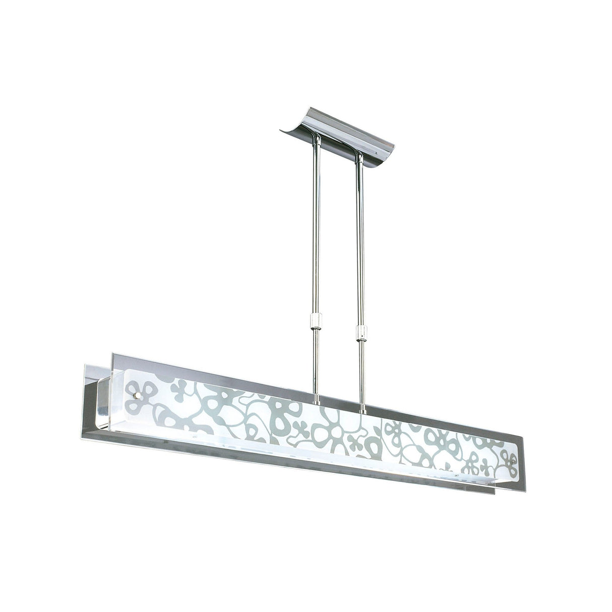Euphoria Large 2 Light Glass Linear Suspension Light - Polished Chrome