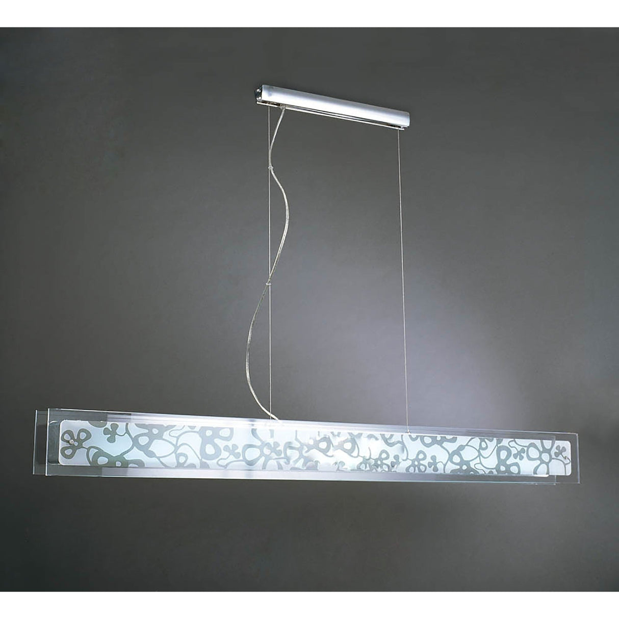 Euphoria Large 2 Light Glass Linear Suspension Light - Polished Chrome
