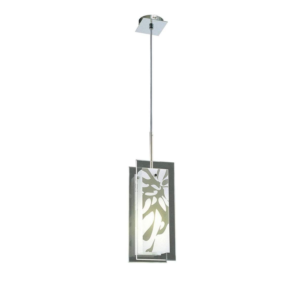 Euphoria 1 Light Glass Pendant Light - Polished Chrome & Opal White