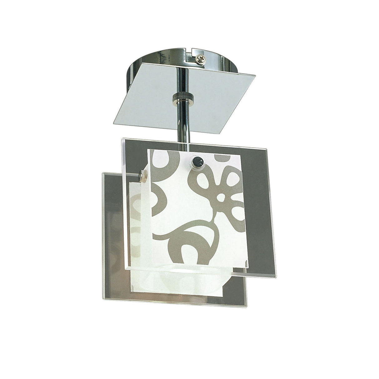 Euphoria LED Glass Semi-Flush Ceiling Light 9W 2700K - Chrome