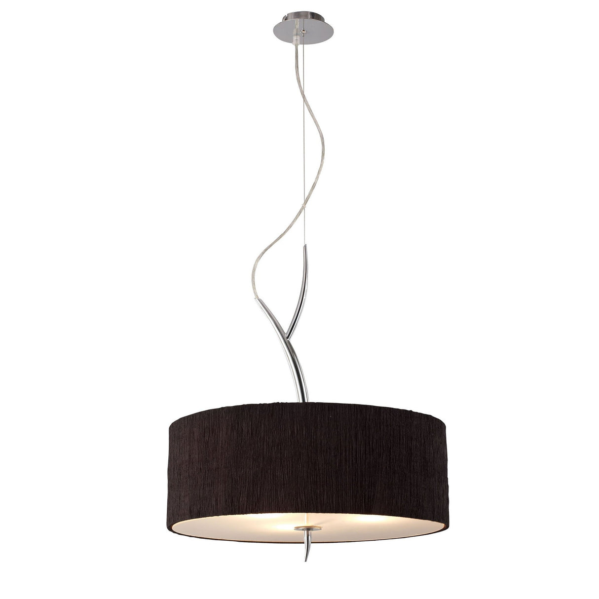 Eve 3 Light Pendant Light – Polished Chrome With Black Shade