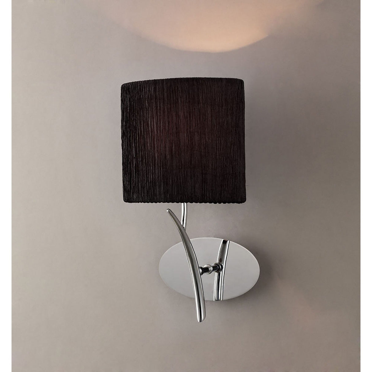 Eve 1 Light Wall Light - Chrome With Beige Shade