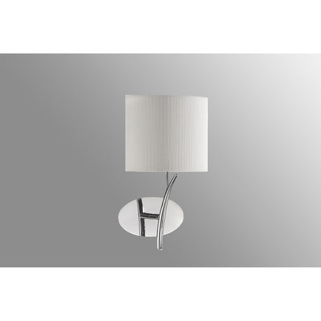Eve 1 Light Wall Light - Chrome With White Shade