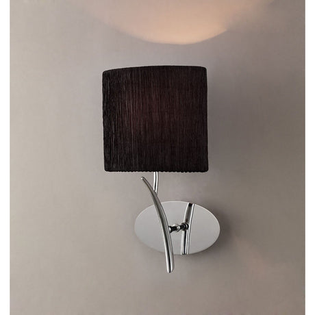 Eve 1 Light Wall Light - Chrome With Black Shade