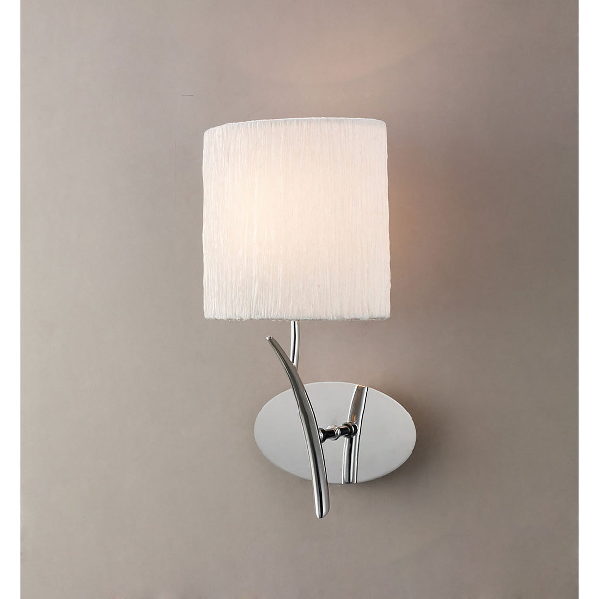 Eve 1 Light Wall Light - Chrome With Beige Shade
