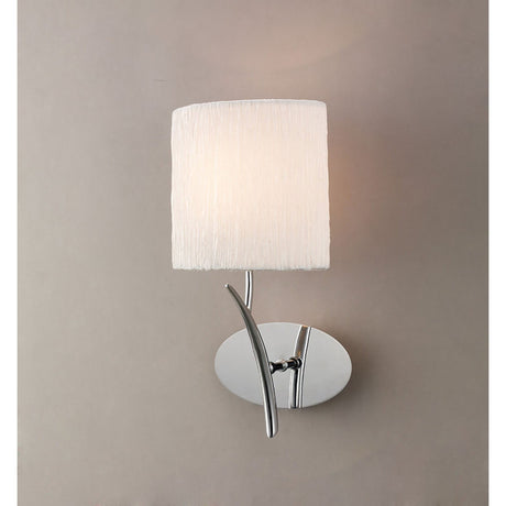 Eve 1 Light Wall Light - Chrome With Beige Shade
