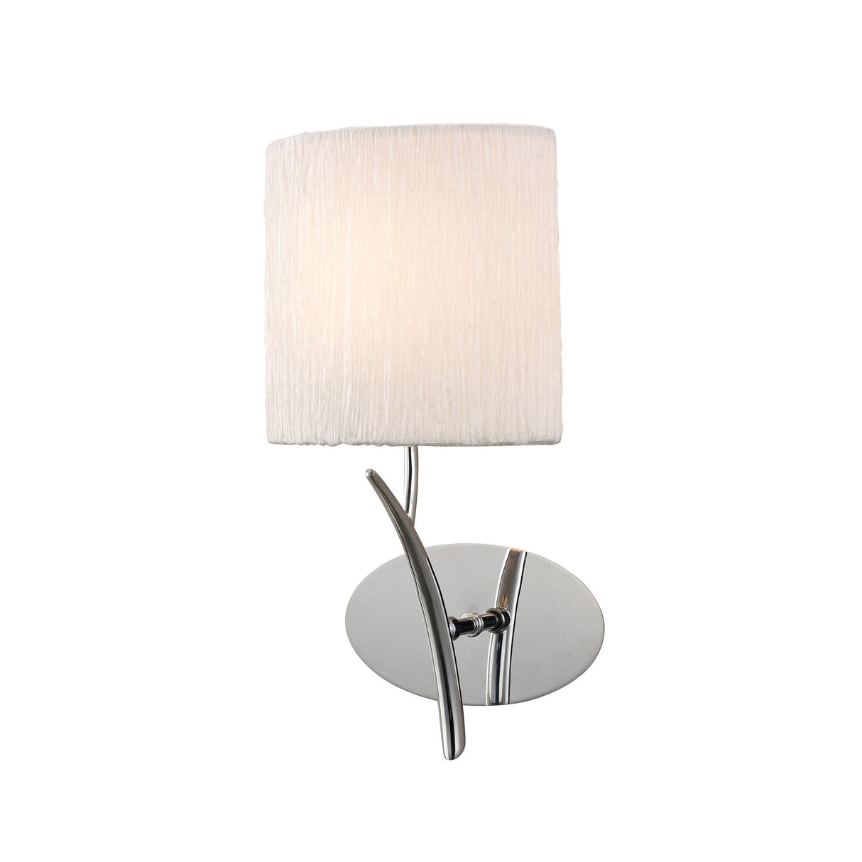 Eve 1 Light Wall Light - Chrome With White Shade