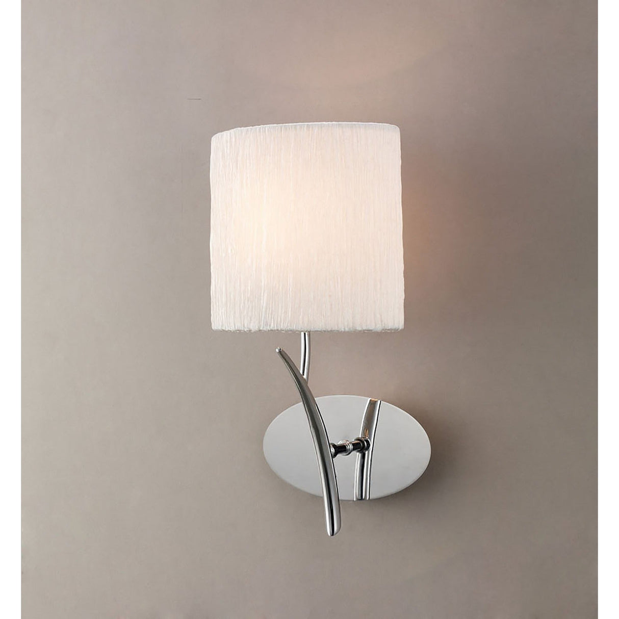 Eve 1 Light Wall Light - Chrome With White Shade