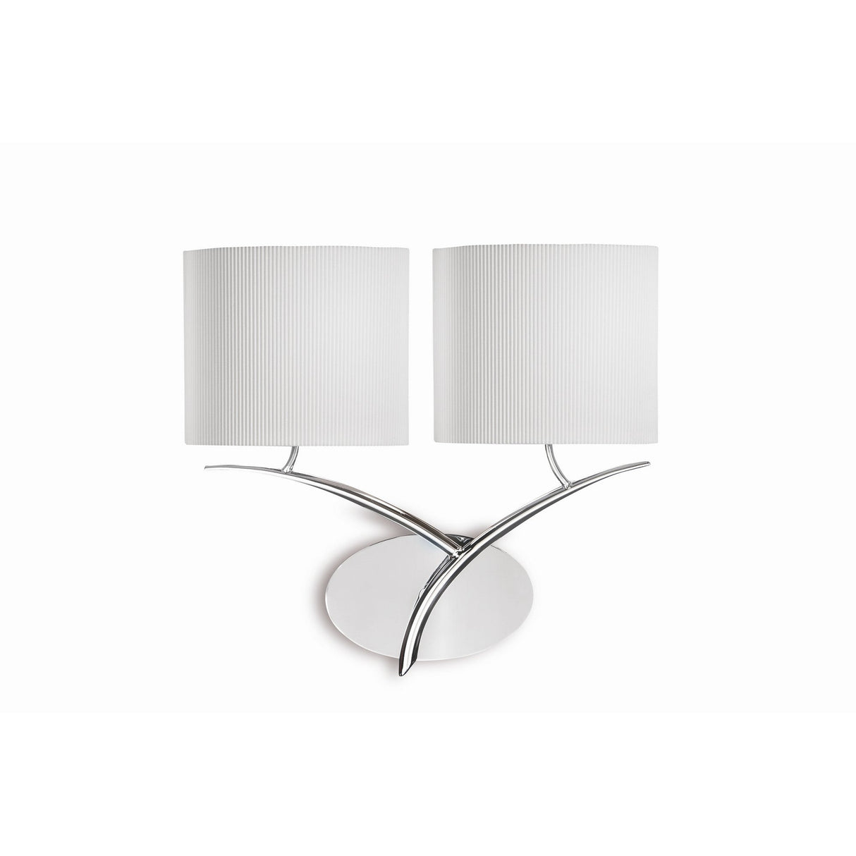 Eve 2 Light Wall Light - Chrome With White Shades
