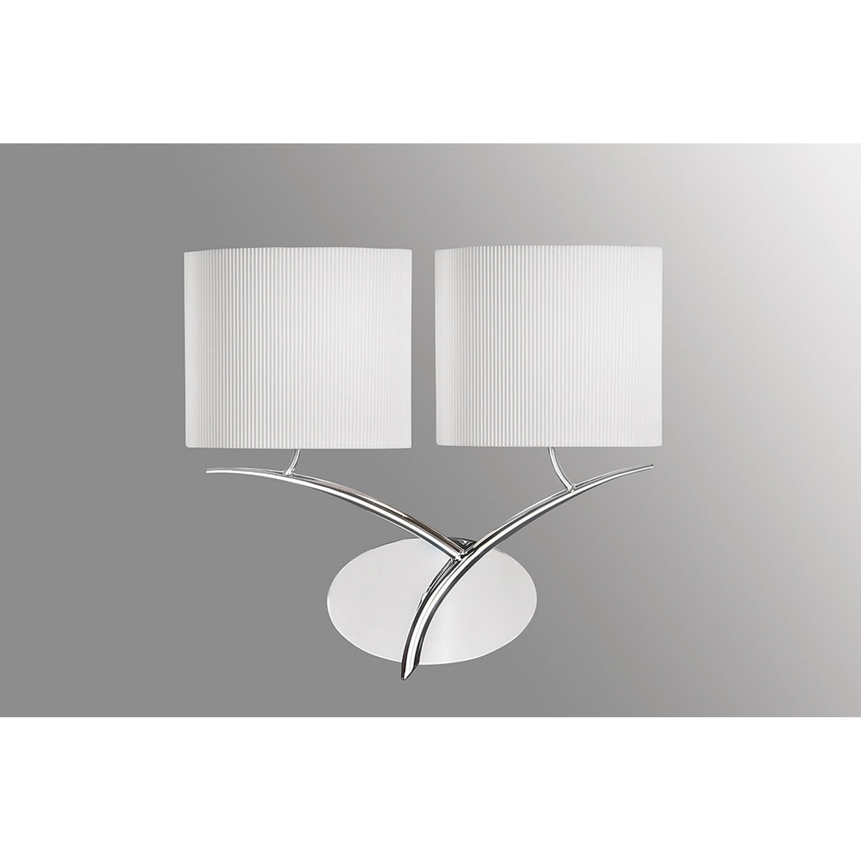 Eve 2 Light Wall Light - Chrome With White Shades