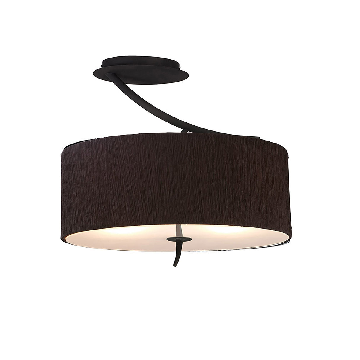 Eve 2 Light Semi-Flush Ceiling Light - Anthracite/Black