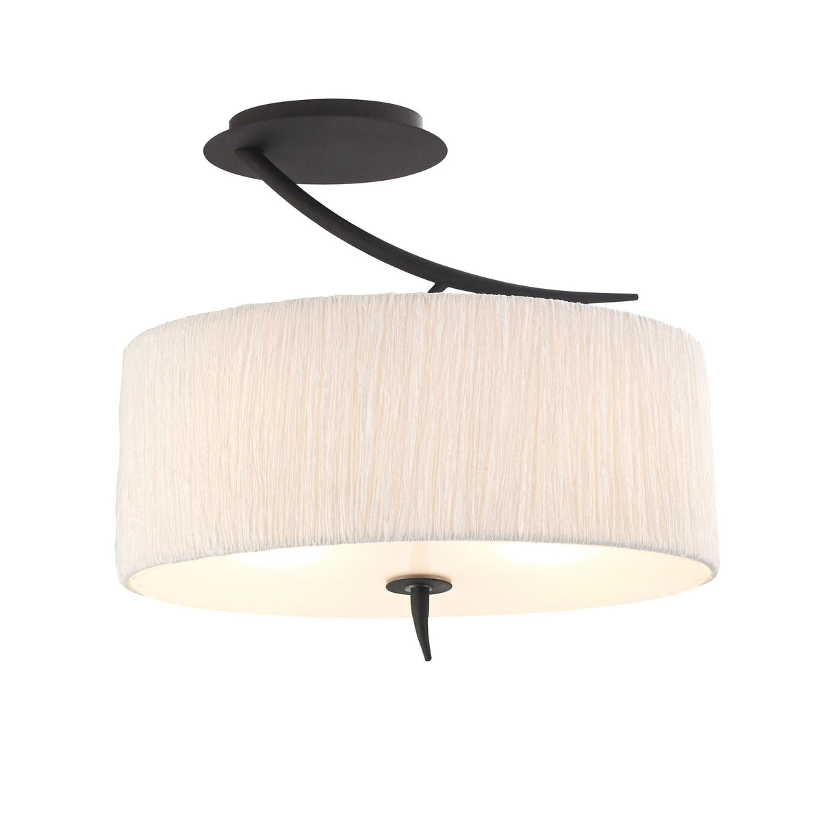 Eve 2 Light Semi-Flush Ceiling Light - Anthracite/Ivory