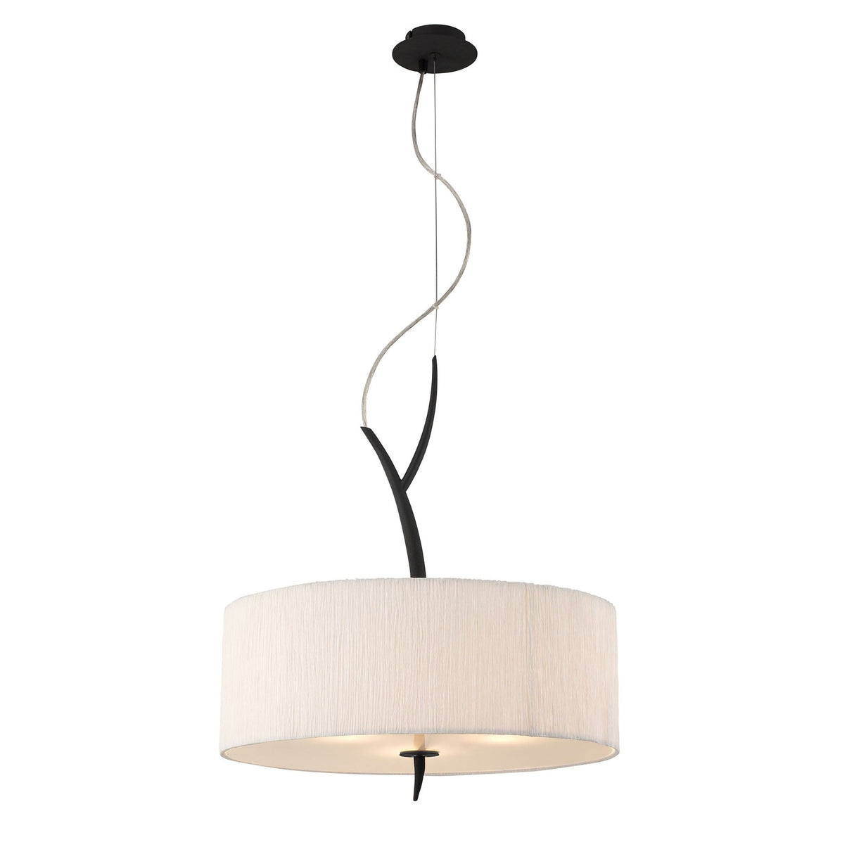 Eve 3 Light Pendant Light – Anthracite With White Shade
