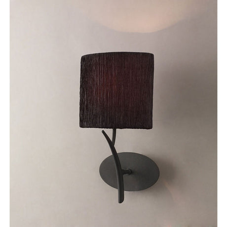 Eve 1 Light Wall Light - Anthracite With Black Shade