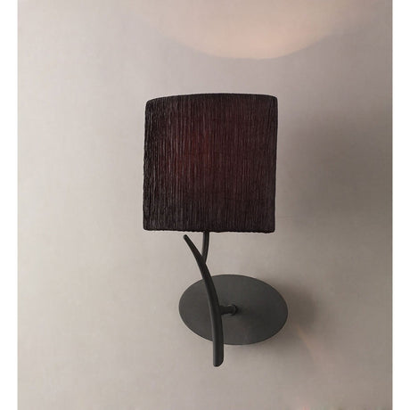 Eve  1 Light Wall Light - Anthracite With Black Shade