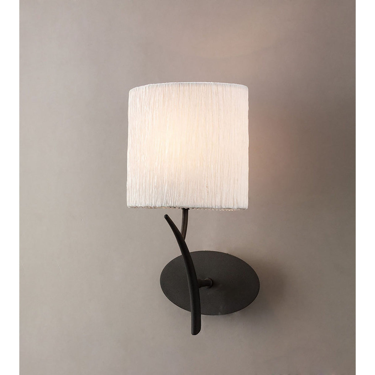 Eve 1 Light Wall Light - Anthracite With White Shade