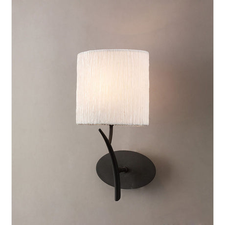 Eve 1 Light Wall Light - Anthracite With White Shade