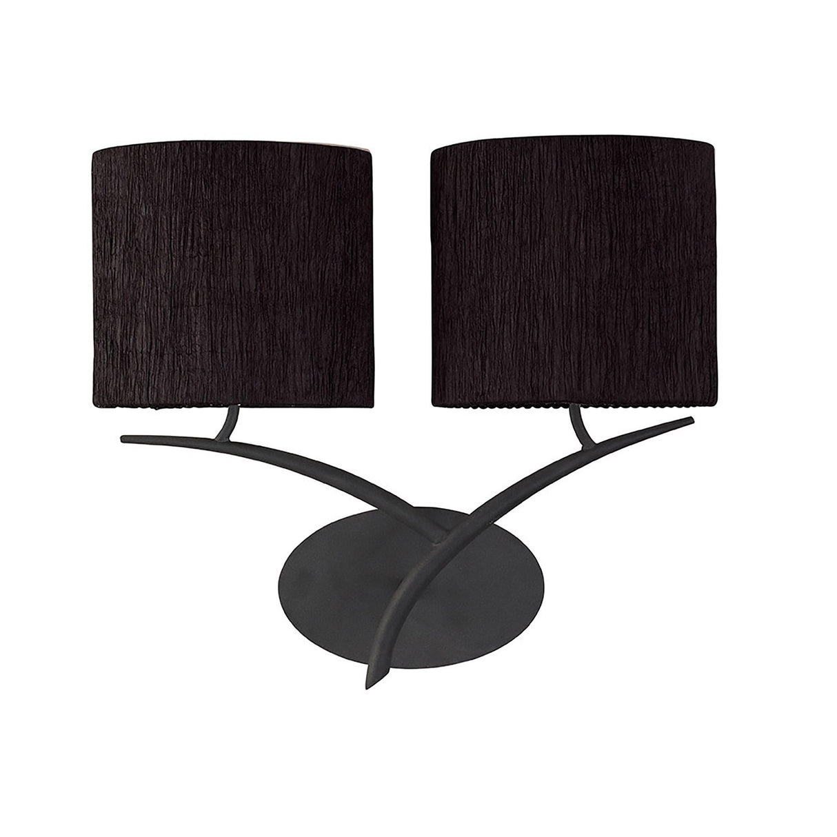 Eve 2 Light Wall Light - Anthracite With Black Shades
