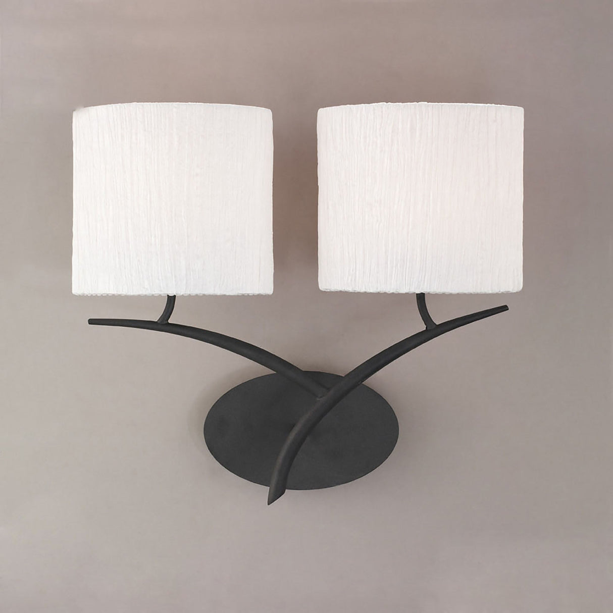 Eve 2 Light Wall Light - Anthracite With White Shades