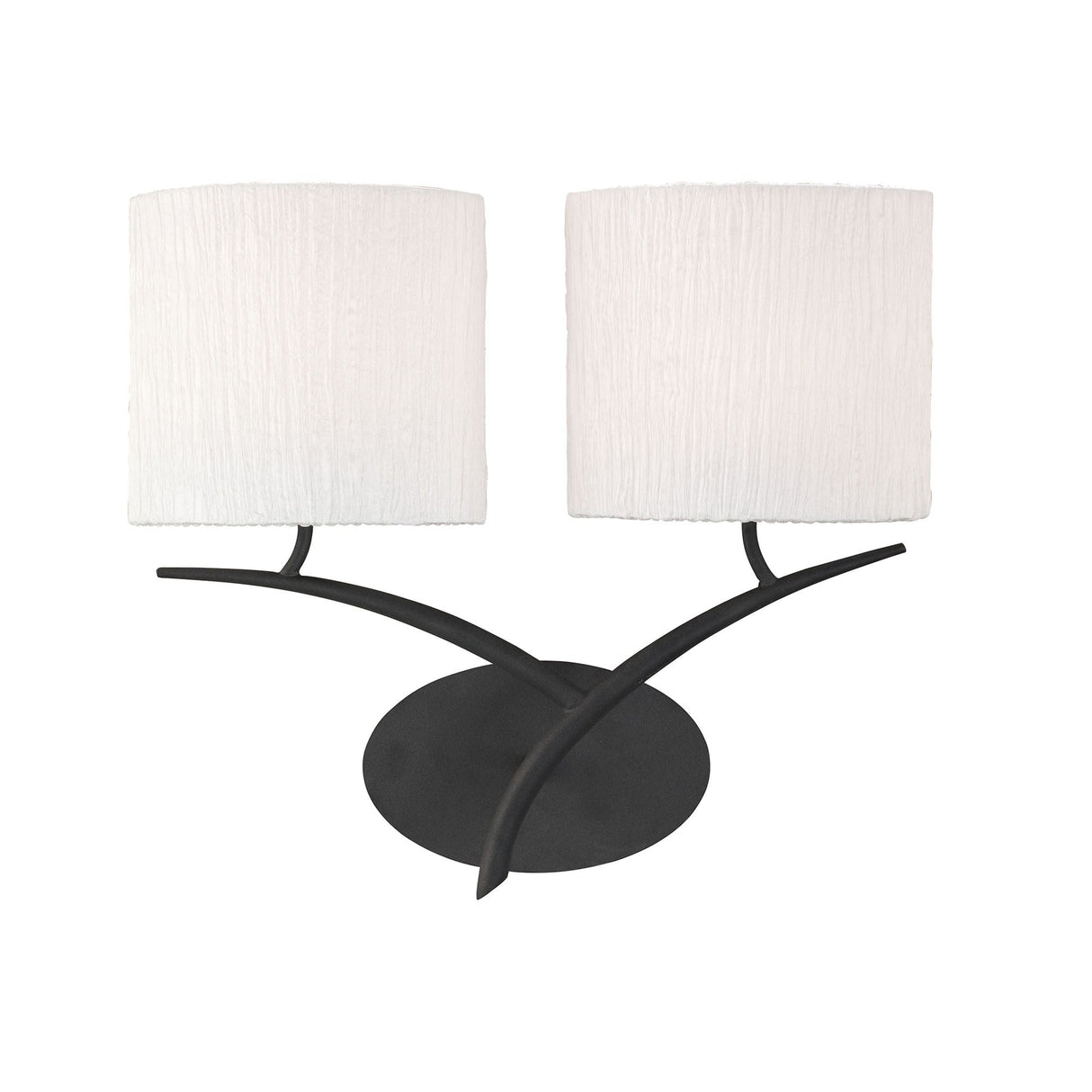 Eve 2 Light Wall Light - Anthracite With White Shades