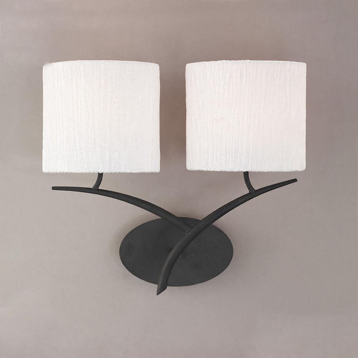 Eve 2 Light Wall Light - Anthracite With White Shades