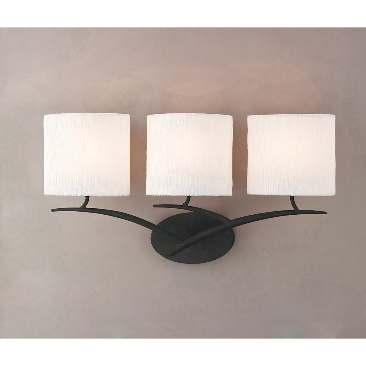 Eve 3 Light Wall Light - Anthracite With White Shades