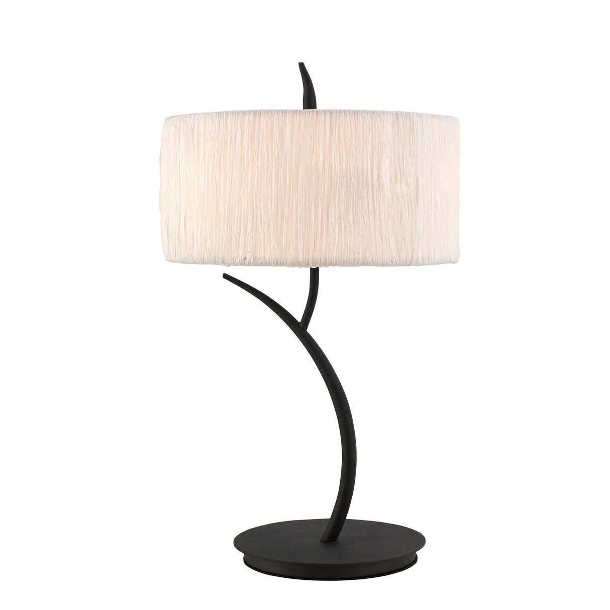 Eve 2 Light Table Lamp - Anthracite With White Round Shade