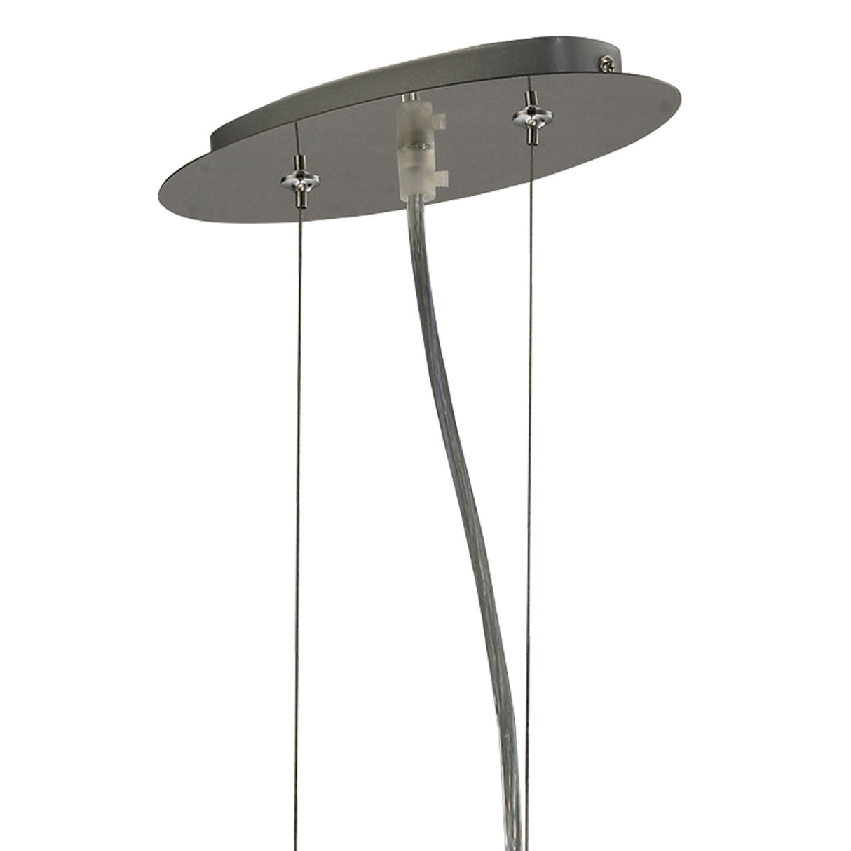 Evelyn 4 Light Crystal Linear Suspension Light/Semi-Flush - Chrome With Cream Shade