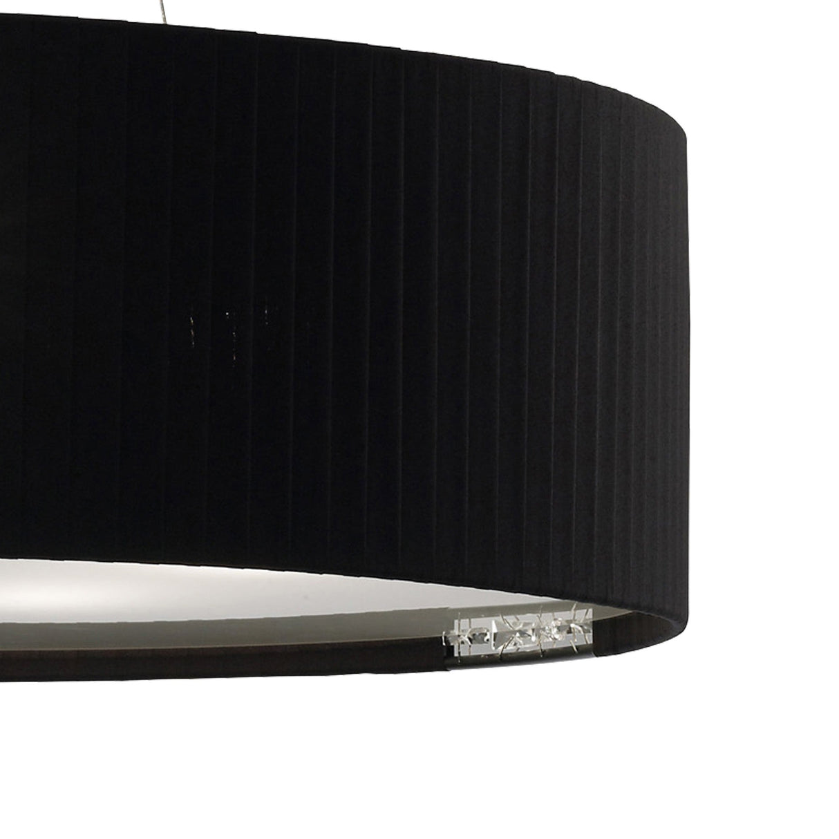 Evelyn 60cm 5 Light Crystal Suspension Light/Semi-Flush - Chrome With Black Shade