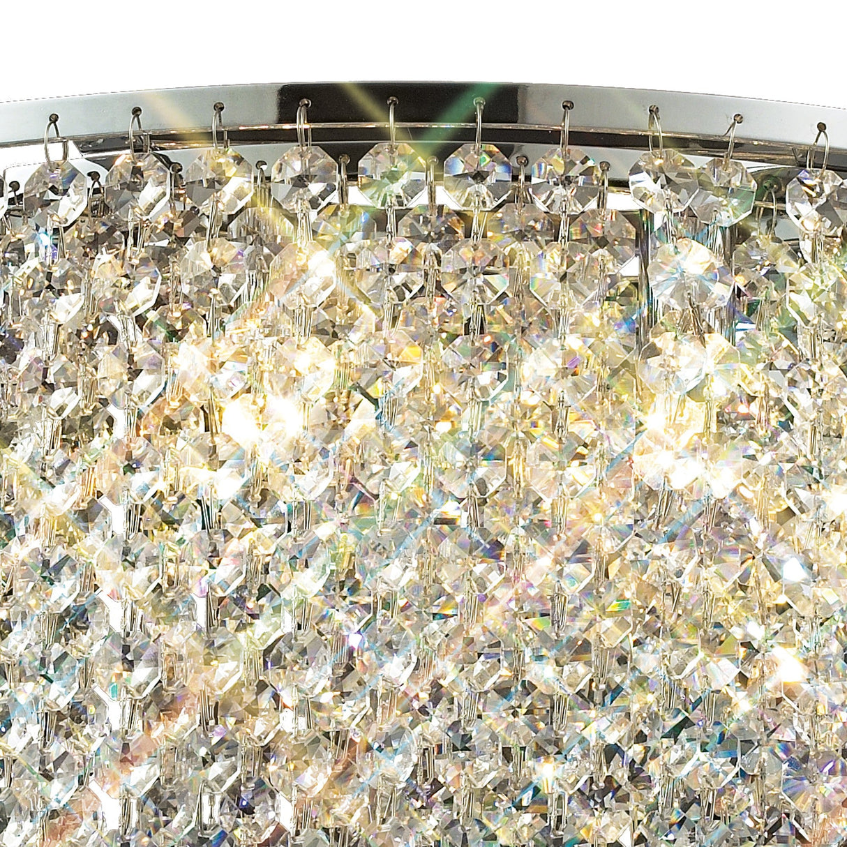 Fabio 2 Light Crystal Wall Light With Switch - Chrome