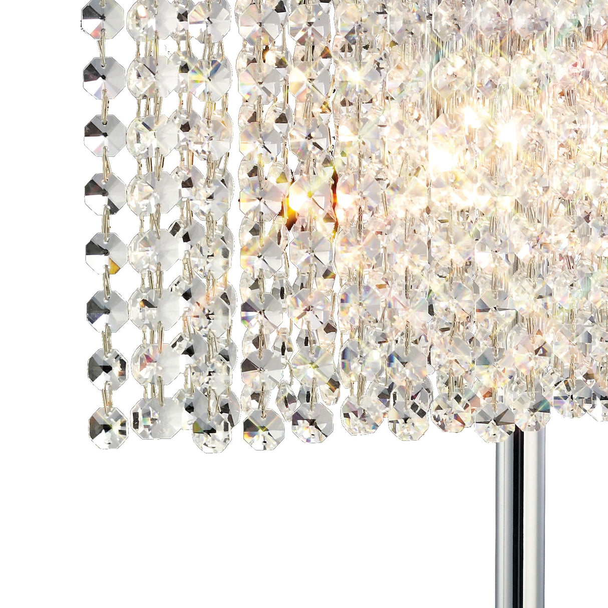 Fabio 2 Light Crystal Table Lamp - Polished Chrome