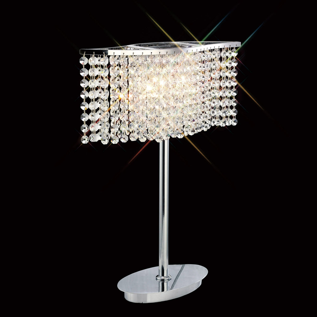 Fabio 2 Light Crystal Table Lamp - Polished Chrome