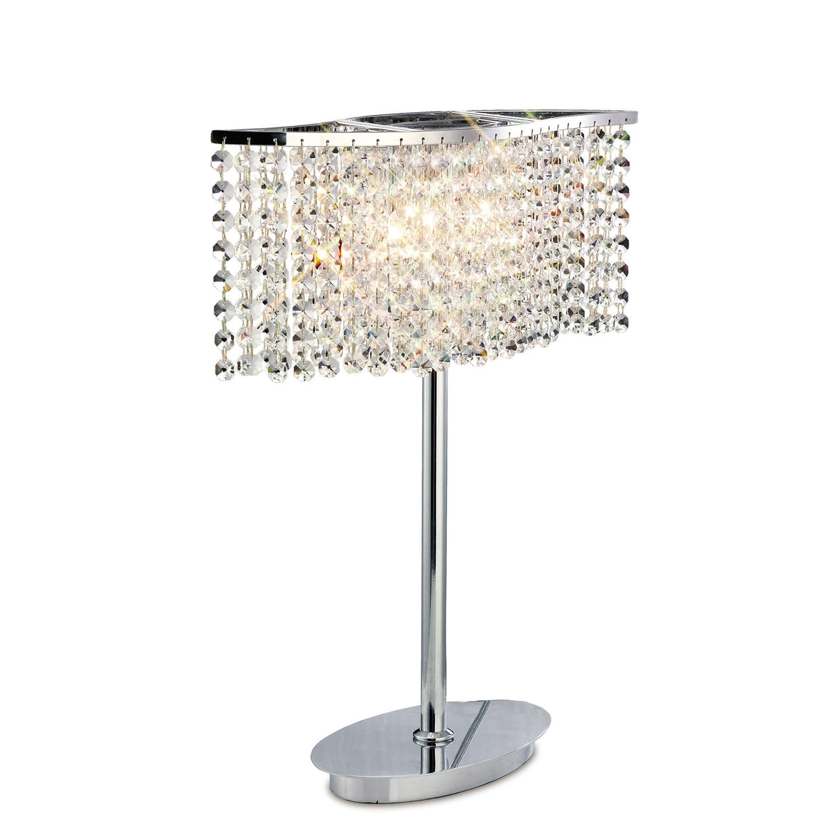 Fabio 2 Light Crystal Table Lamp - Polished Chrome