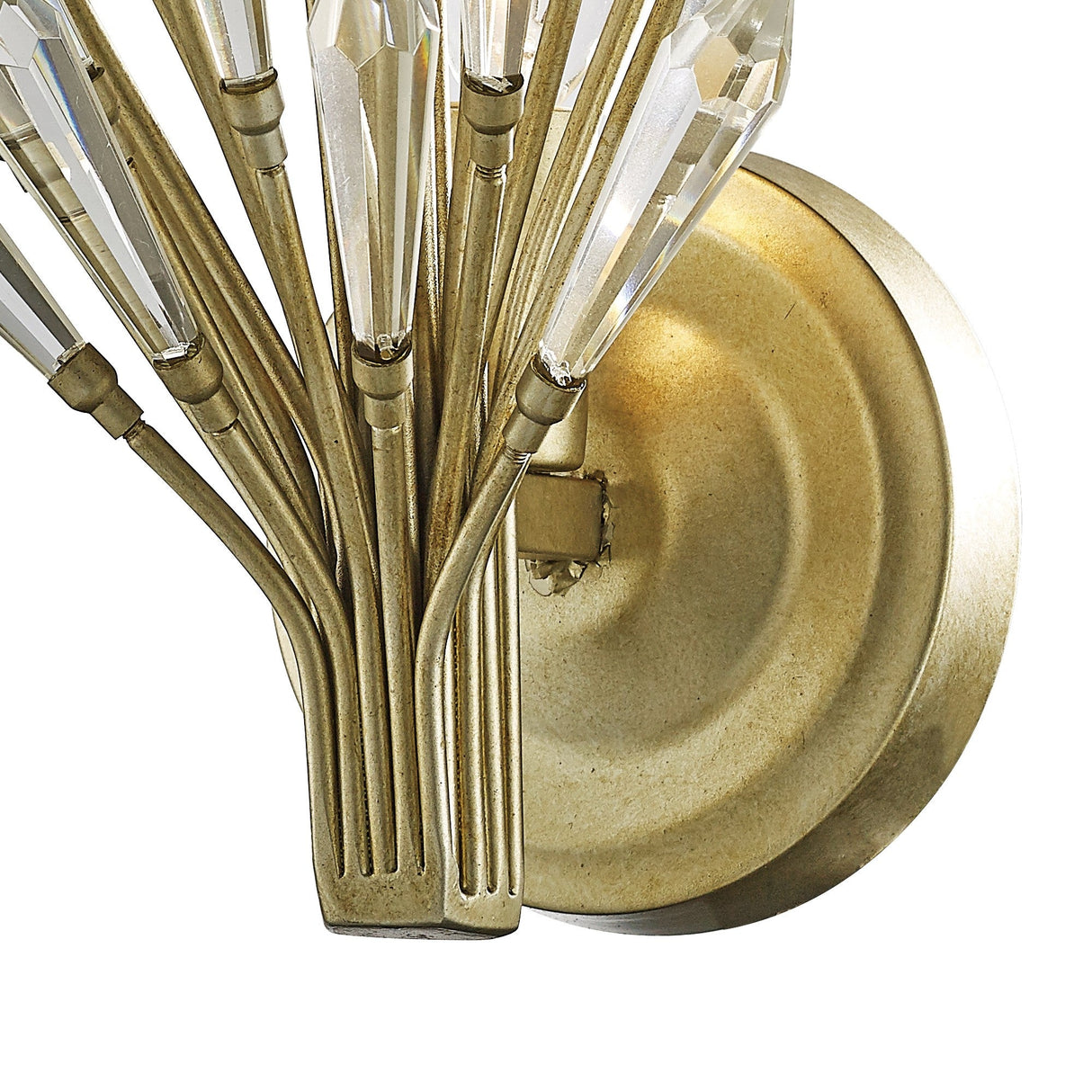 Fay 1 Light Crystal Wall Light - Aged Gold & Silver